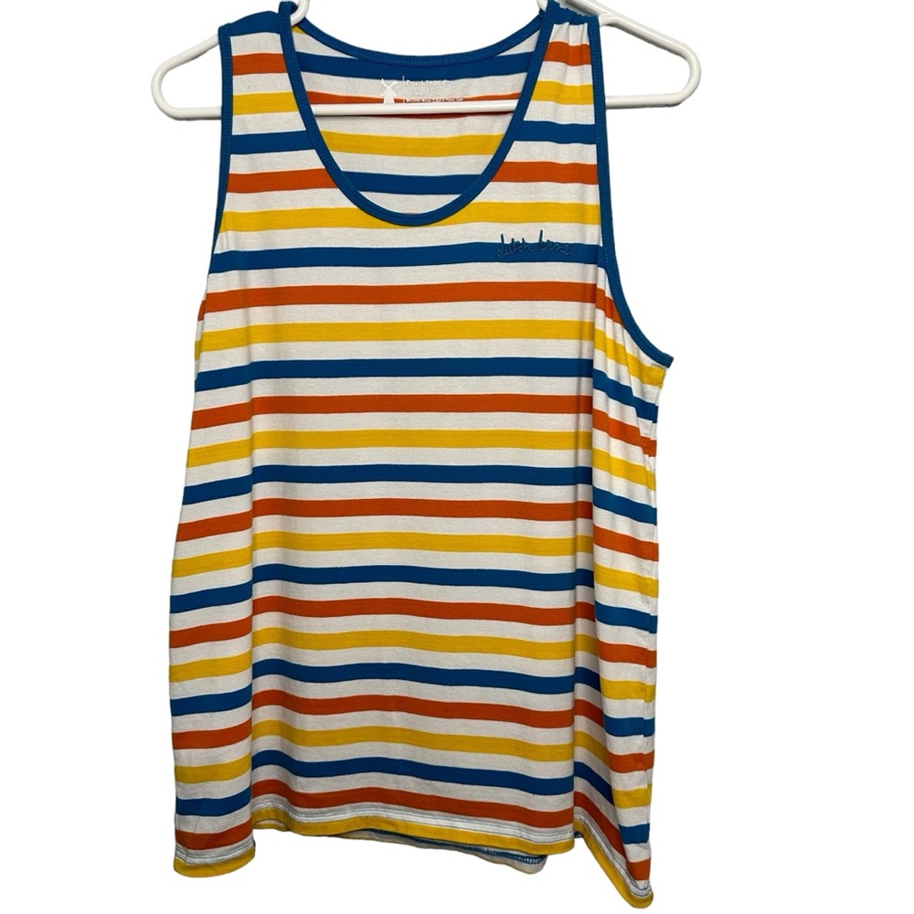 Dutch Bros Striped Tank Top Blue+Orange+Yellow+White SMALL+MEDIUM+LARGE DB 1992
